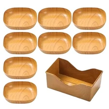 Wooden Tableware Snack Plates Set of 8 Great for Serving Delicious Desserts