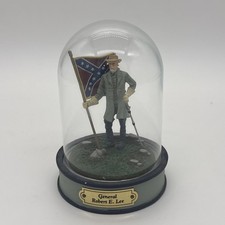 Civil War GENERAL ROBERT E. LEE Figure Hand-painted Glass Dome Franklin Mint