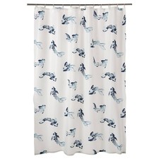 NEW IKEA Vattensj n Shower Curtain White Blue Koi Fish 71" x 71" Vattensjon