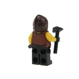 1X Lego Minifigure Castle Kingdoms Blacksmith Bart Hood Hammer 7952 CAS467