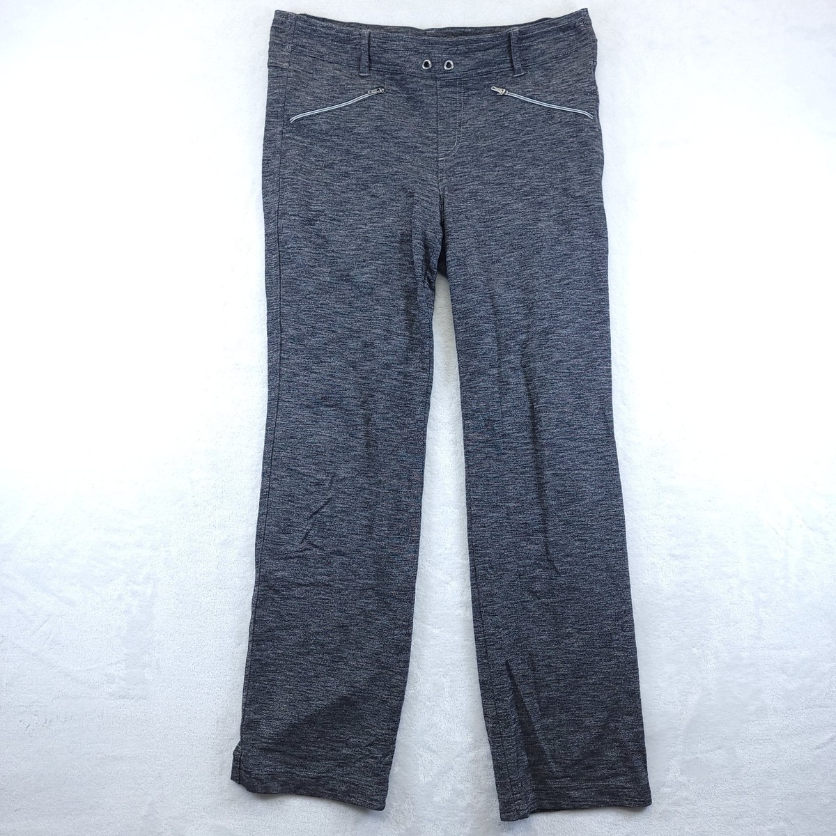 Kuhl Pants Stretch Knit Heathered Grey Embroidered Womens