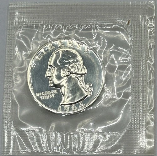 1964 Proof Washington Quarter - 90% Silver - U.S. Mint Cello