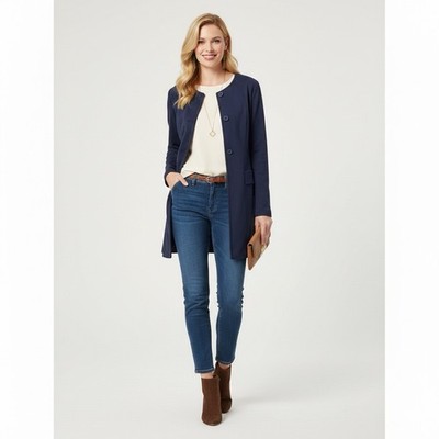 Cabi lido jacket style 5093 Women Navy Blue Coat Size XS Casual Business Office
