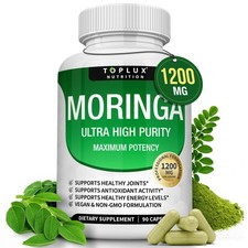 Moringa Oleifera Leaf Extract Capsules 1200mg Green Superfood Antioxidant Immune
