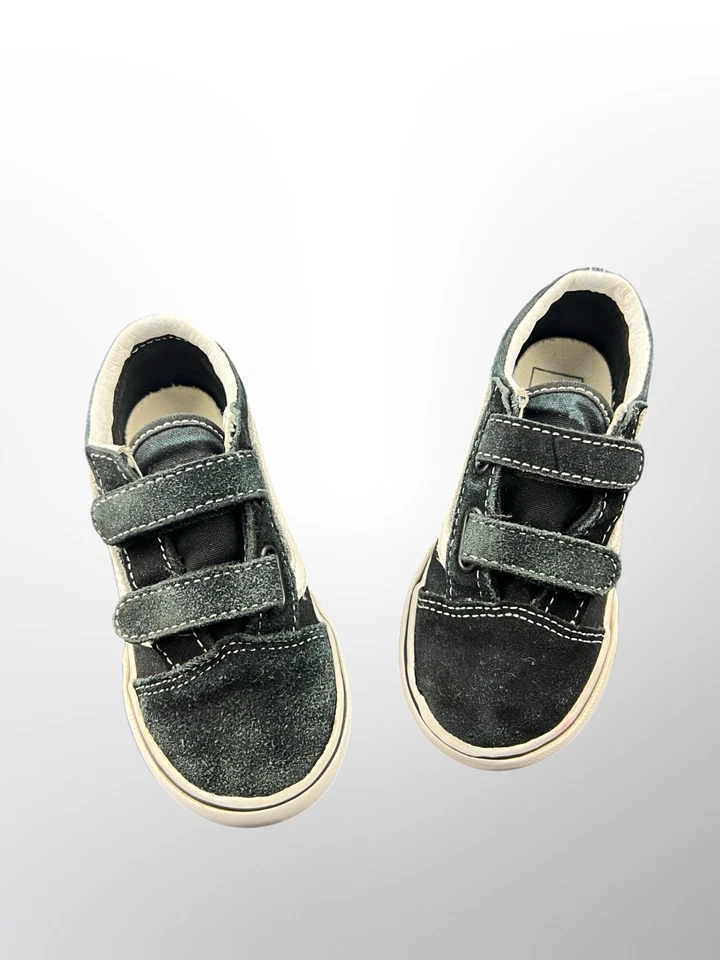VANS Old Skool V Negro Gamuza Lona Zapatillas bajas Zapatos Niños Talla 8.5 Niño pequeño Foto 2 de 4