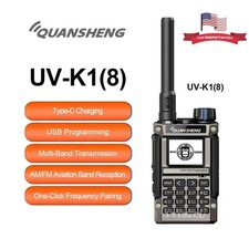 Quansheng UV-K1 8 Mini Walkie Talkie AM/FM Multi-Band Transceiver Flashlight