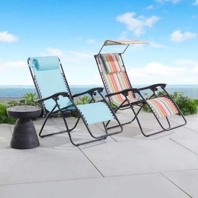BrylaneHome 350 Lbs. Weight Capacity Zero Gravity Chair With Canopy