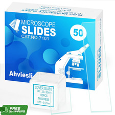Microscope Slides and Covers Kit   50 Blank Pre-Cleaned Glass Slides for Microsc