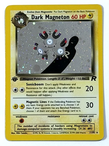 2000 POKEMON DARK MAGNETON 11/82 TEAM ROCKET FIRST EDITION HOLO