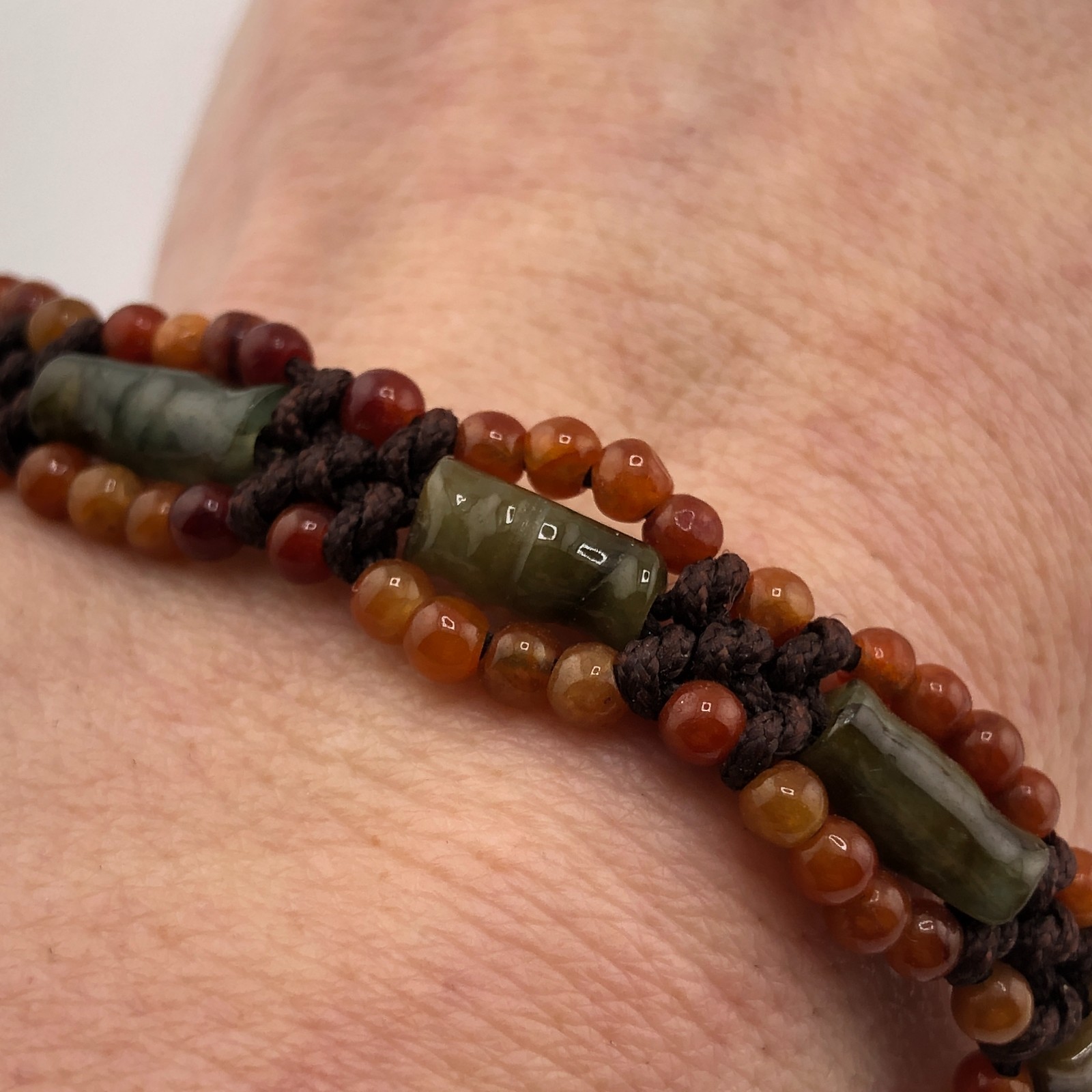 Beaded Bracelet Mixed Pattern Gemstone Adjustable… - image 9