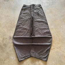 Baggy Black Gray Damani Dada Wide Leg Jnco Styl Raw Denim Y2k Vintage Jeans 36