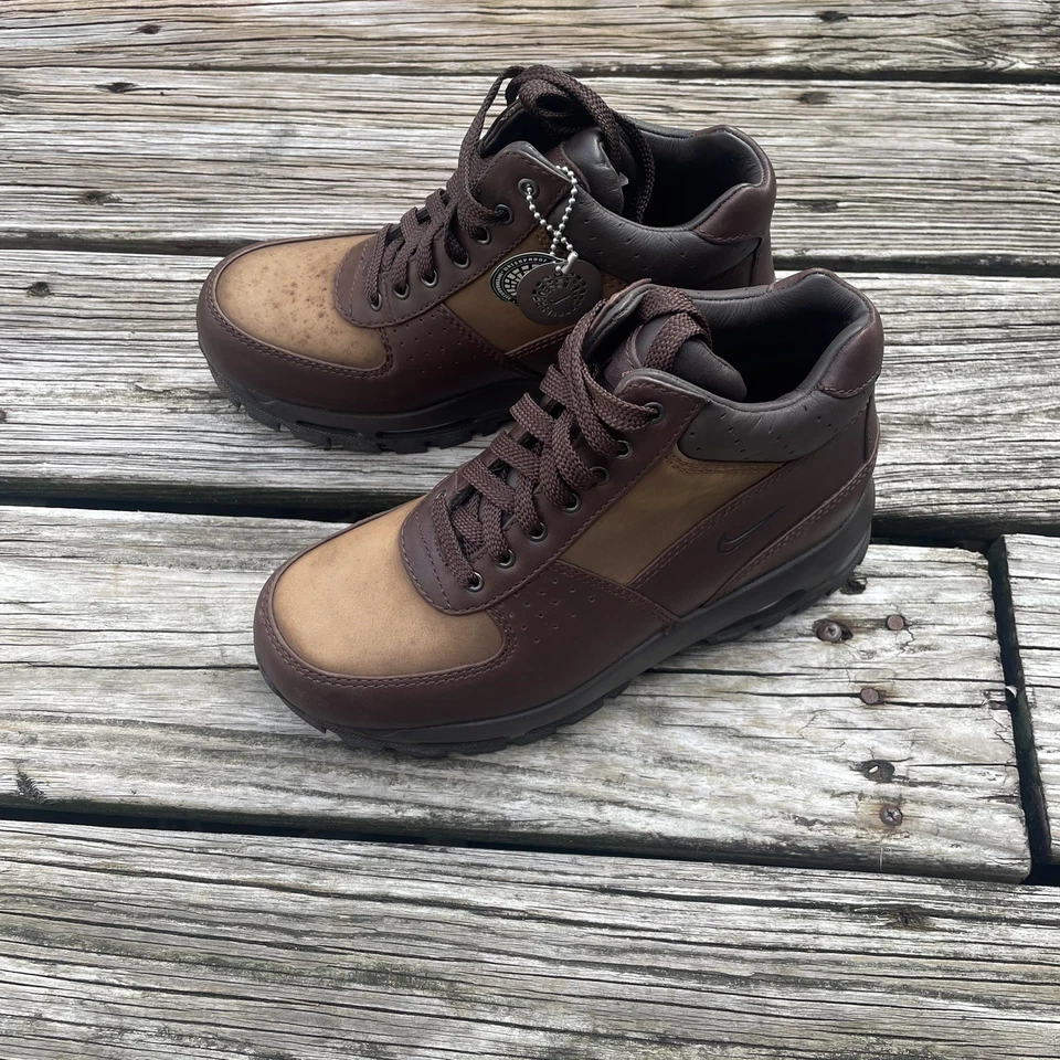 De Colección Nike Air Max Goadome 311567-222 ACG Botas Barrocas Cuero Marrón Talla 5 Y Foto 3 de 4