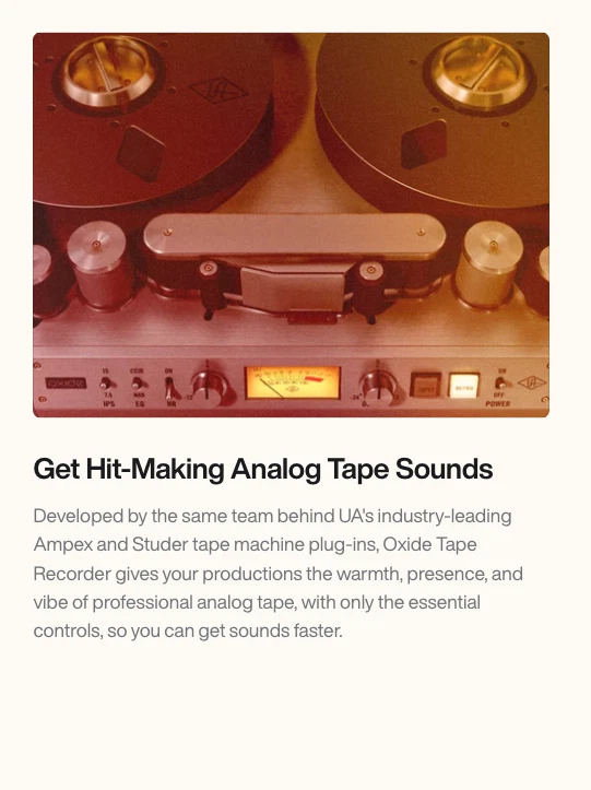 Universal Audio – Oxide Tape Recorder – VST / AU / AAX / Audio-Plugin - Image 3 of 4