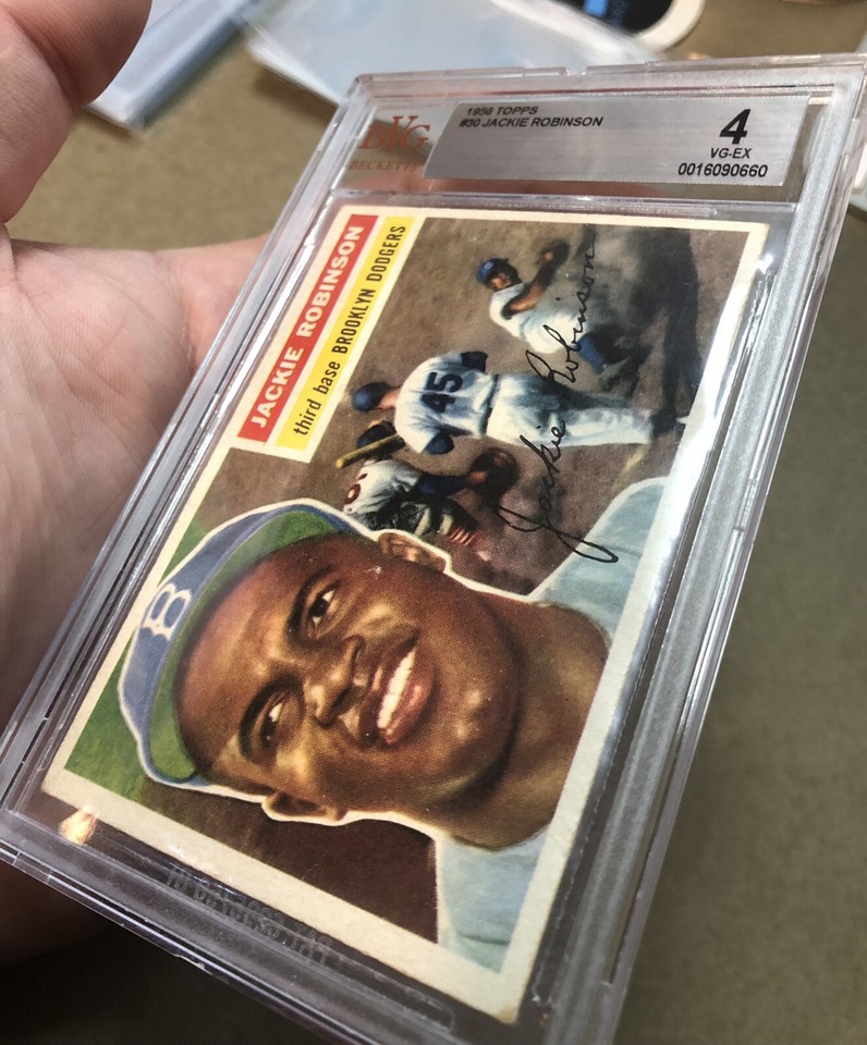 1956 Topps 30 Jackie Robinson BVG 4 Brooklyn Dodgers HOF Baseball Card