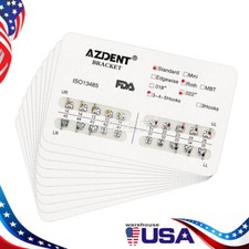 AZDENT Dental Orthodontic Metal Brackets Braces Standard Roth Slot 0.22 Hook 345