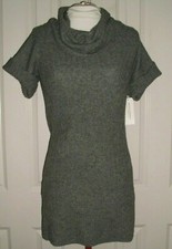 NWT BANANA REPUBLIC WOMEN'S KNIT COWL NECK SWEATER DRESS WOOL BLEND GRAY SIZE XS