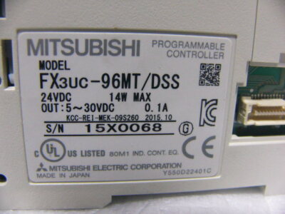 Mitsubishi FX3UC-96MT/DSS Programmable Controller | eBay