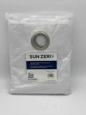 Sun Zero White Curtain Panel (ONE)  Sz 50  x 84  New Free Ship