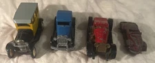 4 Piece Vtg Diecast Car Lot 1-RAMI JMK B2 Citroen, 2 Tootsie Toys,  1-USA