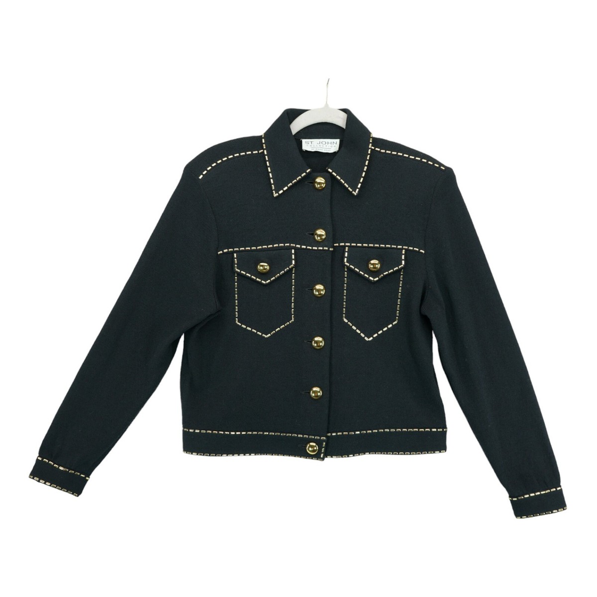 ST.JOHN collection by Marie Grayジャケット St. John Collection by Marie Gray Light Pink Black Trim Knit