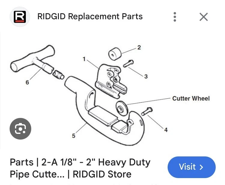 Ridgid F3 1 and 2 Cutter Wheel. Fits 1A and 2A Cutters For Steel and Ductile - Image 3 of 4