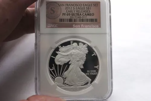 2012  S   PROOF  NGC   PF69  SILVER EAGLE  SPOT FREE  BEAUTIFUL COIN
