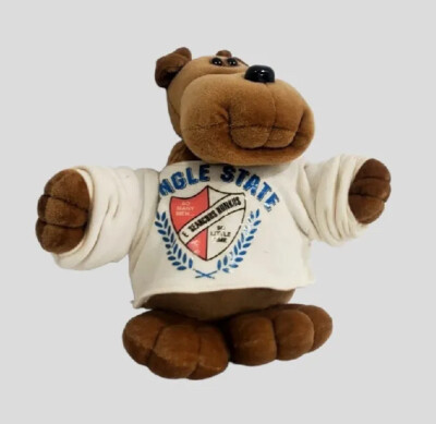 Vintage Heartline Single State HUH Humor University Stuffed Tag Dog HTF Mascot
