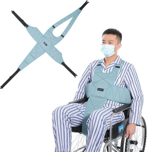 Non-Slip Wheelchair Seat Belt with Adjustable Straps & Metal Buckles for Safety - Picture 3 of 8
