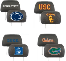 New NCAA Pick Your Team Car Headrest Cover 2 Pack