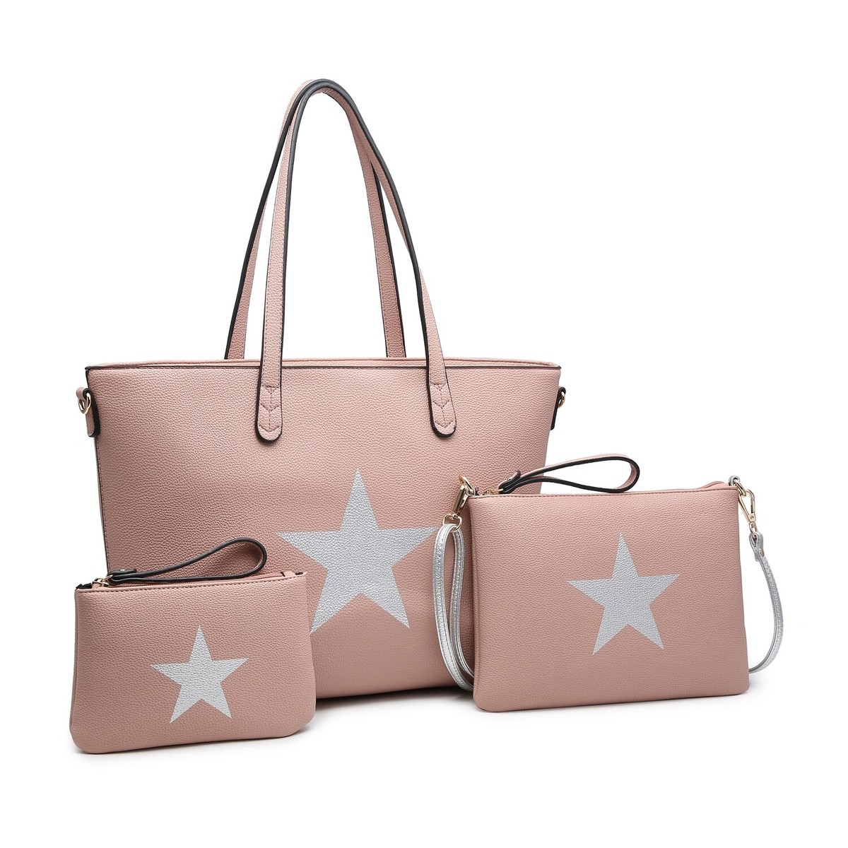 New Womens Star Design 3 Set HandBag Shoulder Crossbody Tote