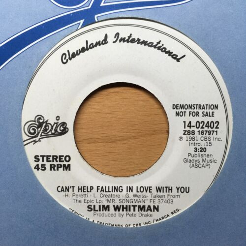 SLIM WHITMAN - CAN'T HELP FALLING IN LOVE WITH YOU 7" VINYL DEMO (EX) - Picture 2 of 6