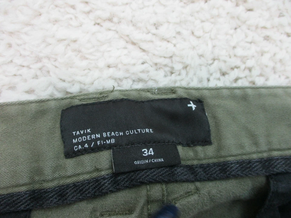 Pantalones de mezclilla Tavik 34 para hombre verdes informales ajustados rectos tiro medio modernos logotipo de playa Foto 3 de 4
