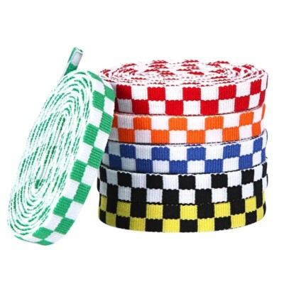 FLAT CHECKERED Athletic SHOE LACES 40'', 47'', 55'' Sneaker Shoes Strings