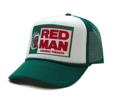Red Man Chewing Tobacco Hat Vintage Redman Logo Truckers Cap Adult Multi