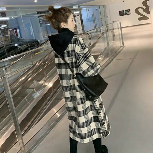 Damen Sweatshirt Kapuzen Hoodie Retro Kleid Karo Pullover Strickpullover - Bild 5 von 10