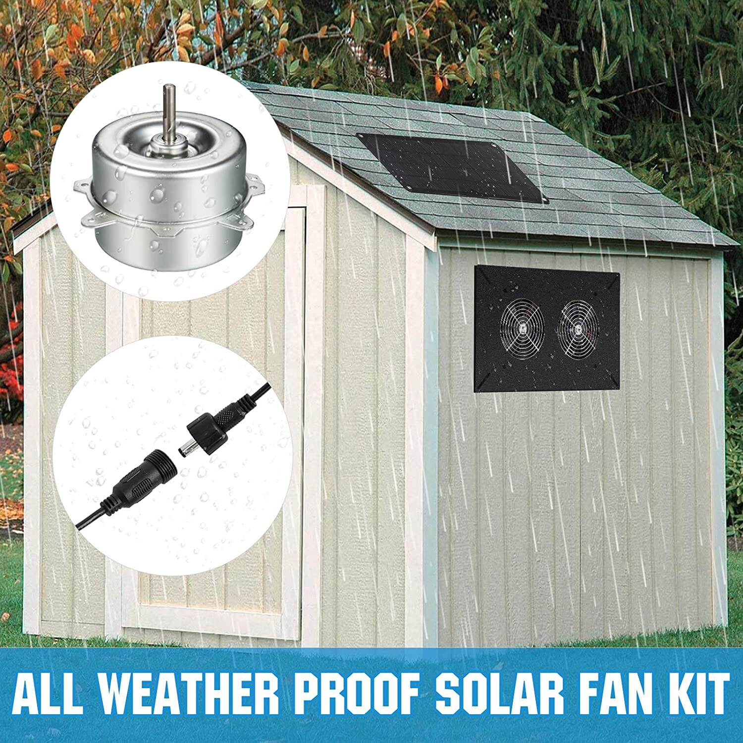 Chicken Coop Cooler Fan, 20W Solar Panel, Vent Fan Powered Plug&Play Exhaust Fan 843951008776 eBay