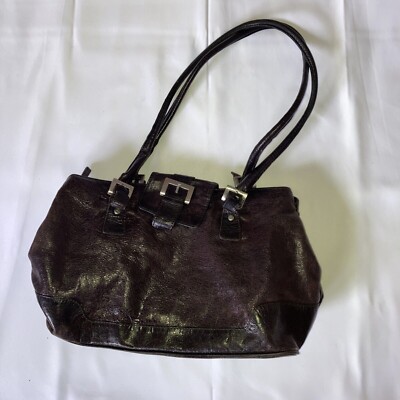 ADAX Handtasche violett Leder Vintage