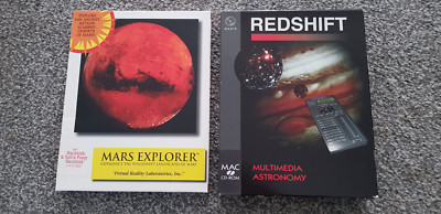 Vintage Apple Mac Big Box Mars Explorer & Redshift Astronomie CD-Rom Software