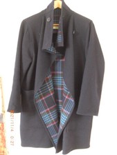 Jimmy Hourihan Ireland * New * Navy Wool Duffle Coat Toast Brora Xs 8 10 New