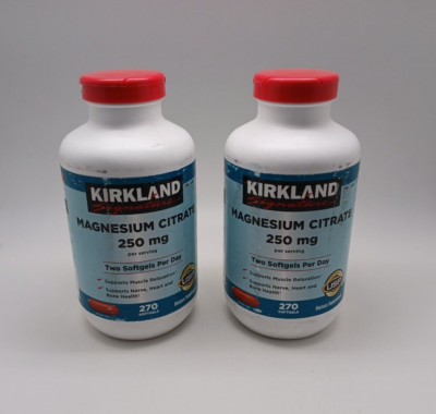 Kirkland Signature Magnesium Citrate 250mg, 270 Softgels Each -  Pack of 2