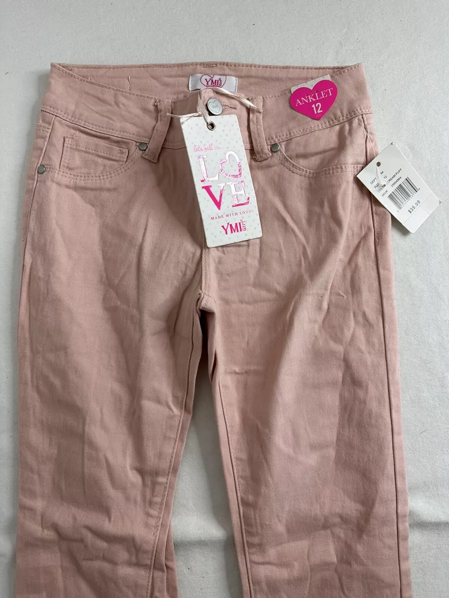 YMI Girl Cream Puff Anklet Jeans Girls Denim Pants Size 12 eBay