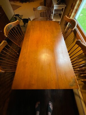 Hitchcock drop leaf table with hHtchcock chairs - Main Image