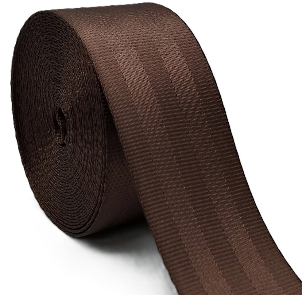 Sangle 48mm polyester marron pour customiser vos sacs et guitares en voyage