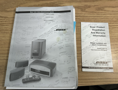 Bose AV3-2-1 II Media Center Speaker System With Remote + Cords