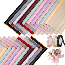 100 Sheets Flower Wrapping Paper with Pure Color Flower Bouquet Wrapping Paper f
