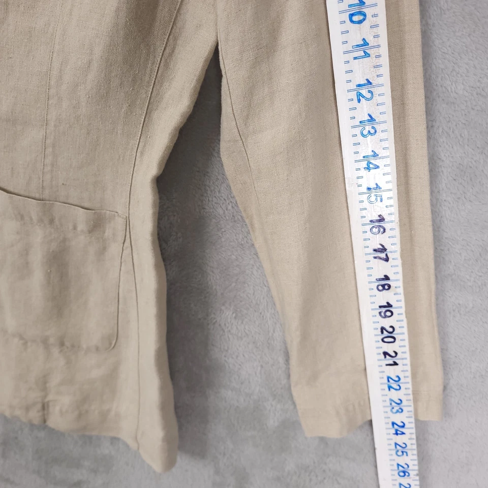 Chaqueta Blazer Jill 100% Lino Mujer Beige Talla 4 Manga Larga Bolsillos Abotonados Foto 4 de 4