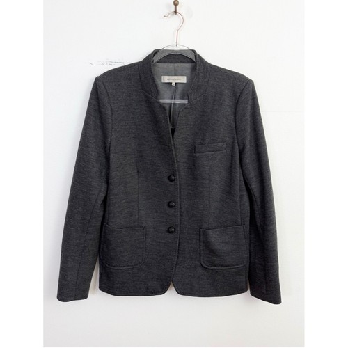 Gerard Darel Wool Blend Knit Blazer Jacket Charcoal Gray Size 46 US 14