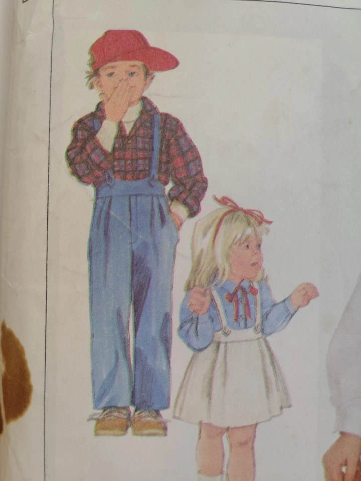 Dress Skirt Shirt & Doll Clothes Girls 3 4 Simplicity 7632 Sewing Pattern VTG - Image 3 of 4