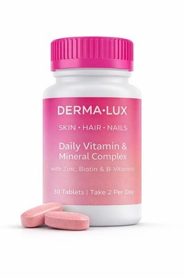 Skin Hair Nails Vitamins 120 Tab., Complex with Zinc & Biotin, 2 Month Supply