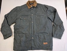 Brazos Premium Work Series L Green Canvas Jacket Corduroy Collar Tall Carhartt